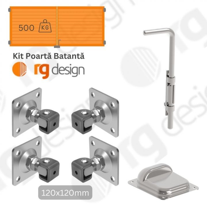 Set complet accesorii poarta batanta, deschidere max 2 m si 250 kg pe canat