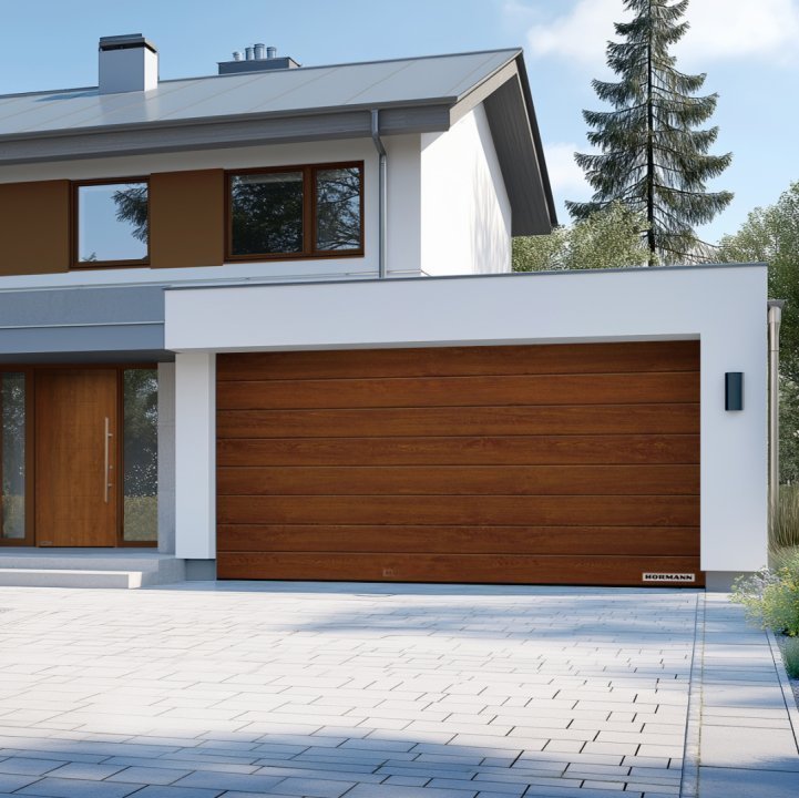 Usa garaj automata Hormann RenoMatic, 3000x2250 mm Decocolor, striatii M, DARK OAK