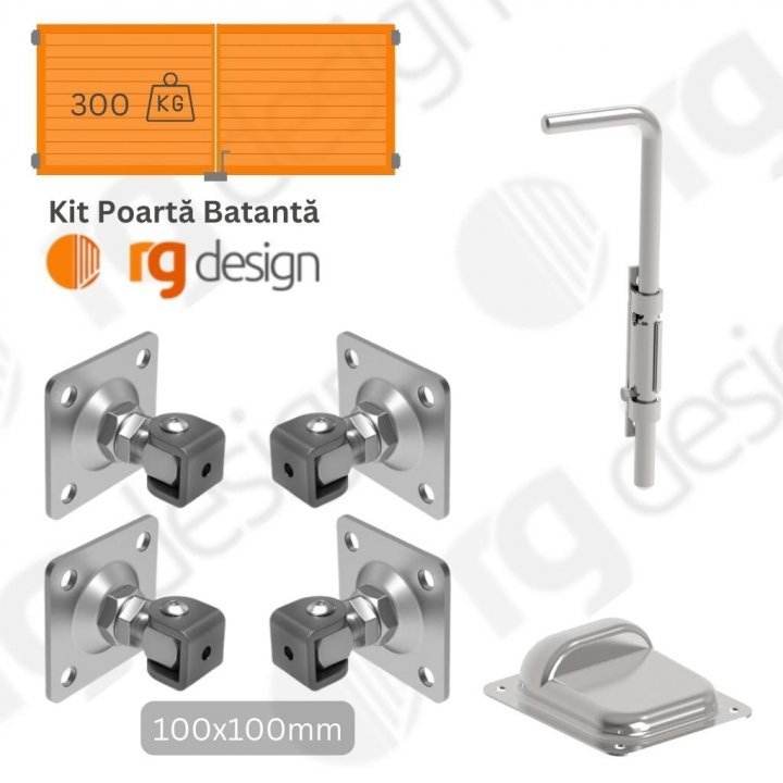 Set complet accesorii poarta batanta, deschidere max 1.8 m si 150 kg pe canat